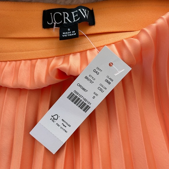 J.Crew Pleated Apricot Midi Skirt size S - Picture 2 of 3
